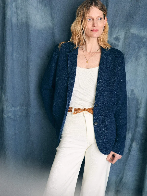 Inlet Knit Blazer - Hendricks Indigo Wash Women's Simple Jacket