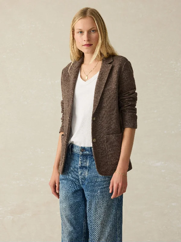 Inlet Knit Blazer - Deep Brown Heather Women's Classic Suit
