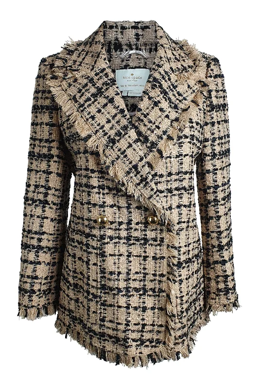 KATE SPADE New York Bi Colour Heart It Tweed Blazer (US 04 | UK 08) Women's Premium Blazer