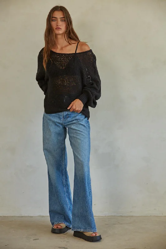 Laurel Canyon Pullover Black Over Sleeve Pullover