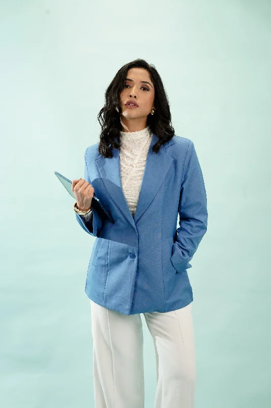 Lavish Blue Summer Blazer Women's Boutique Suit