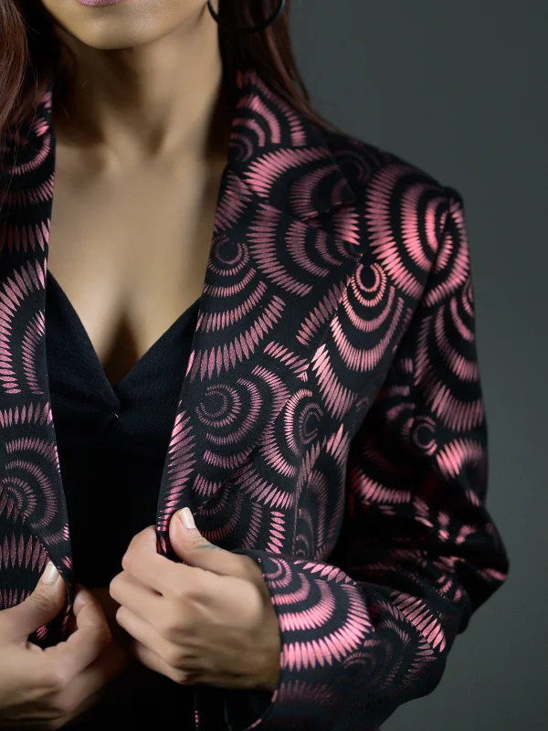 Metallic Canvas Blazer Winter Women's Blazer