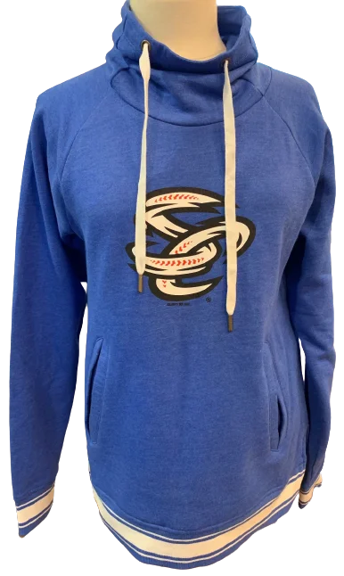 Omaha Storm Chasers Women's Augusta Royal/White Ivy League Funnel Pullover V-Neck Stylish Pullover