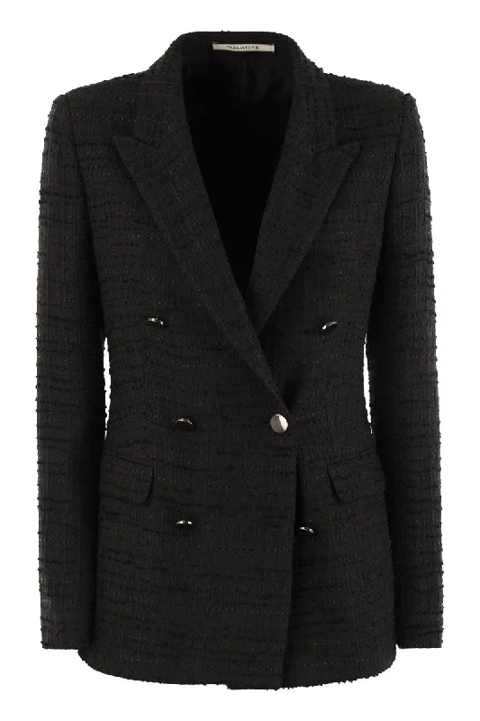 PARIS - Double-breasted cotton blend blazer Women's Professional Jacket