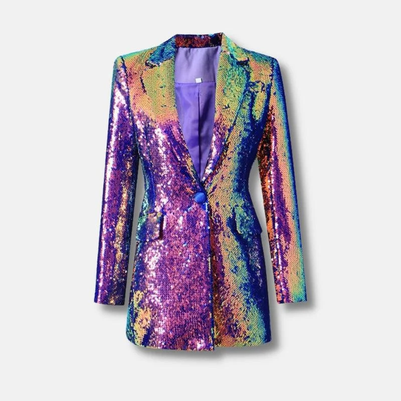 Premium Sequin Long Blazer Women's Luxurious Suit