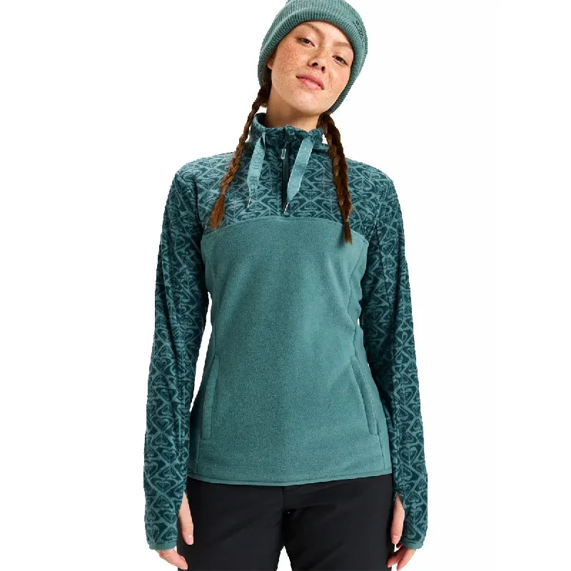 Sayna Half Zip Polar Pullover - Sea Pine Keyhole Neck Pullover