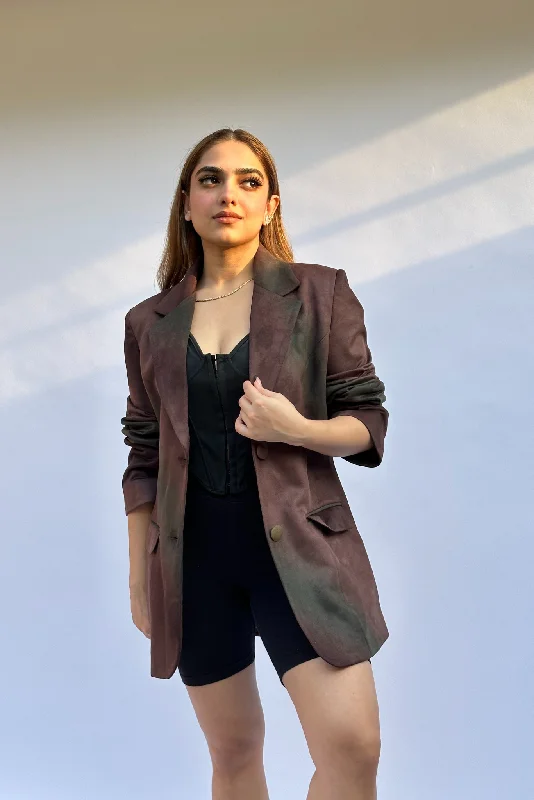 Rust Grunge Oversized Blazer Women's Brand Blazer
