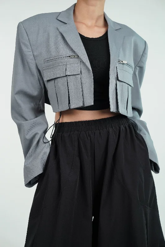 Street Swagger Cropped Blazer Women's Elegant Blazer