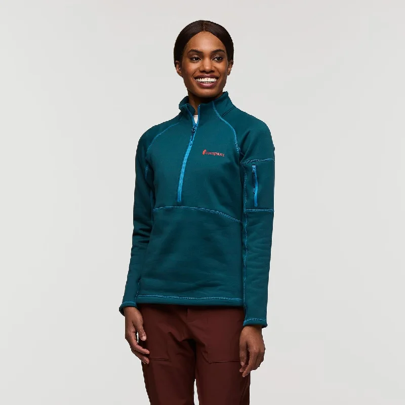 Tempa Fleece Half-Zip Pullover - Womens Lapel Neck Sweater