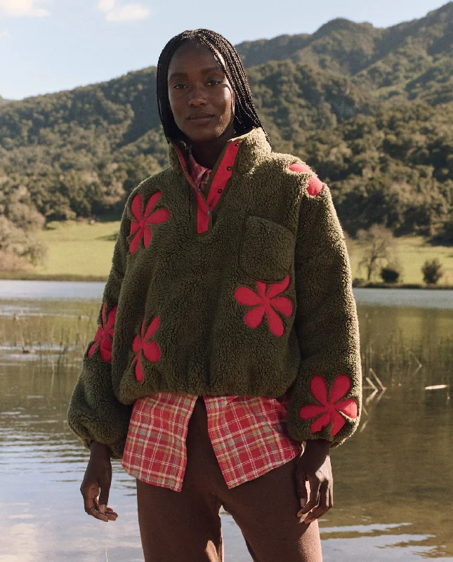 The Great - The Patch Pocket Countryside Pullover with Daisies Bolero Style Sweater