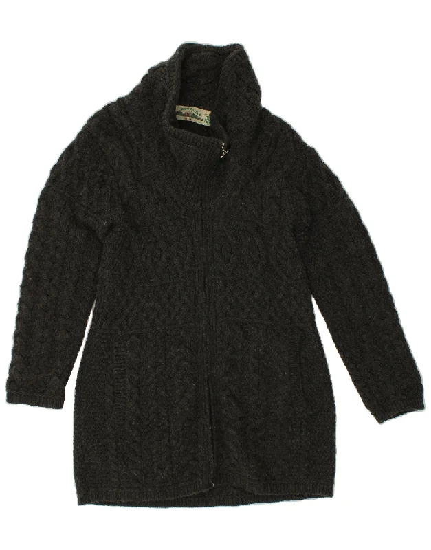 ARANCRAFTS Womens Cardigan Sweater UK 16 Large Grey Wool Handmade Hand-knitted Hand-woven ARANCRAFTS Womens Cardigan Sweater UK 16 Large Grey Wool Handmade Hand-knitted Hand-woven