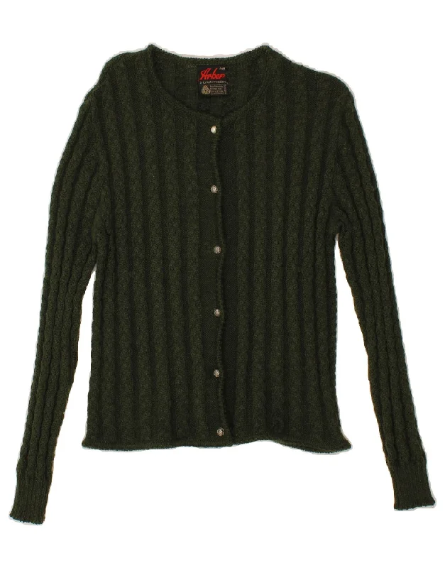 ARBEP Womens Cardigan Sweater IT 48 XL Khaki New Wool Crew Neck V-Neck Turtle Neck