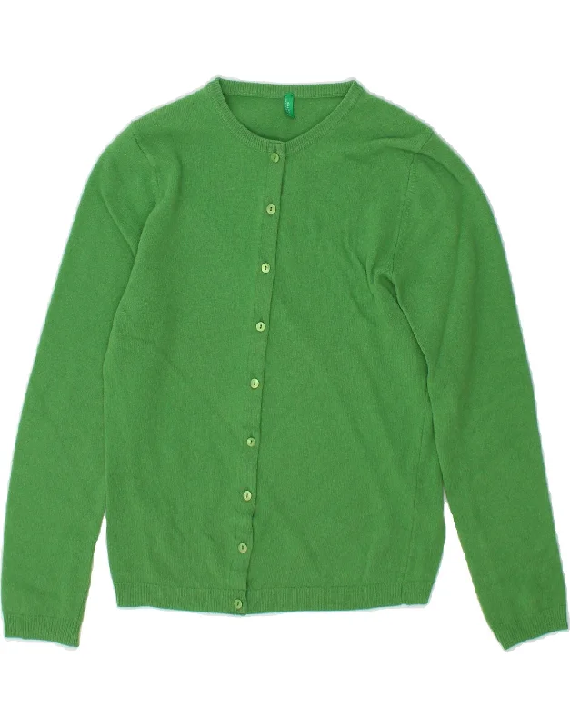 BENETTON Womens Cardigan Sweater UK 10 Small Green Spandex Blend Rayon Blend Denim Blend BENETTON Womens Cardigan Sweater UK 10 Small Green Spandex Blend Rayon Blend Denim Blend