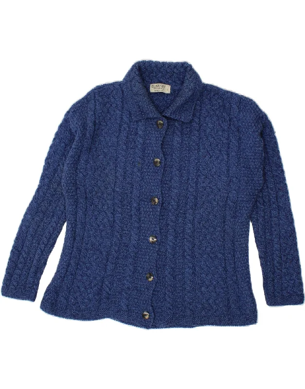 BLARNEY Womens Cardigan Sweater UK 16 Large Navy Blue Merino Wool Embroidered Appliqued Beaded BLARNEY Womens Cardigan Sweater UK 16 Large Navy Blue Merino Wool Embroidered Appliqued Beaded