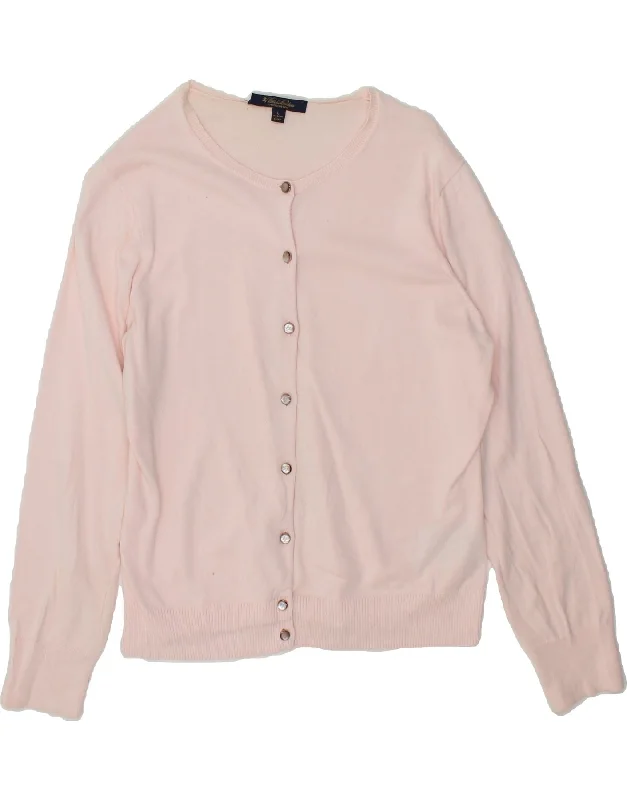 BROOKS BROTHERS Womens Cardigan Sweater UK 14 Large Pink Elasticated Padded Insulated BROOKS BROTHERS Womens Cardigan Sweater UK 14 Large Pink Elasticated Padded Insulated