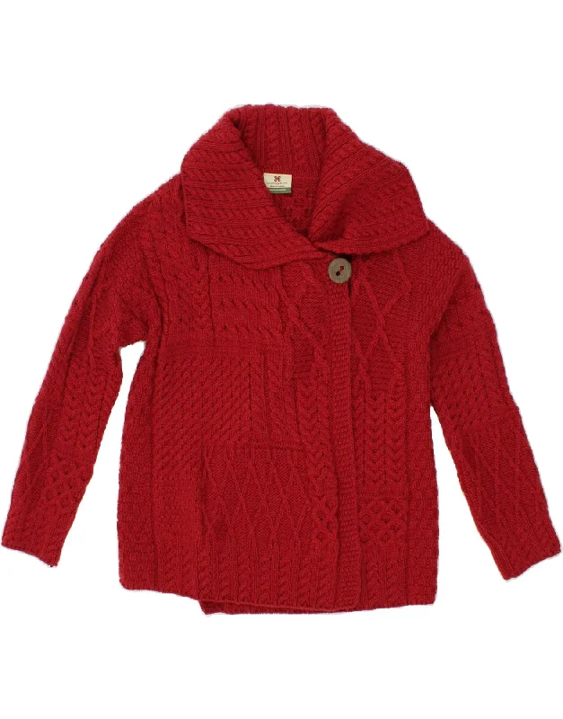 CARRAIG DONN Womens Cardigan Sweater UK 20 2XL Red Merino Wool Collared Crew Neck Turtle Neck CARRAIG DONN Womens Cardigan Sweater UK 20 2XL Red Merino Wool Collared Crew Neck Turtle Neck
