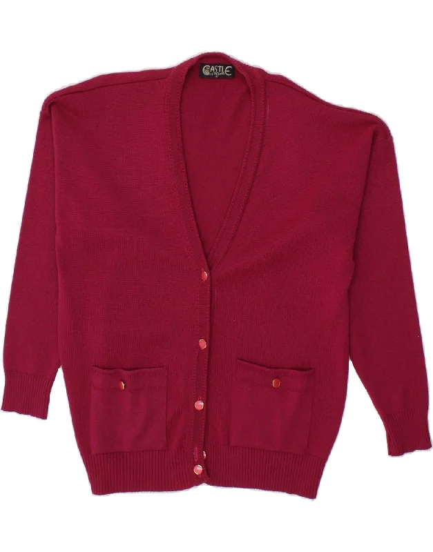 CASTLE OF IRELAND Womens Cardigan Sweater EU 42 Large Pink Acrylic Striped Floral Plaid CASTLE OF IRELAND Womens Cardigan Sweater EU 42 Large Pink Acrylic Striped Floral Plaid