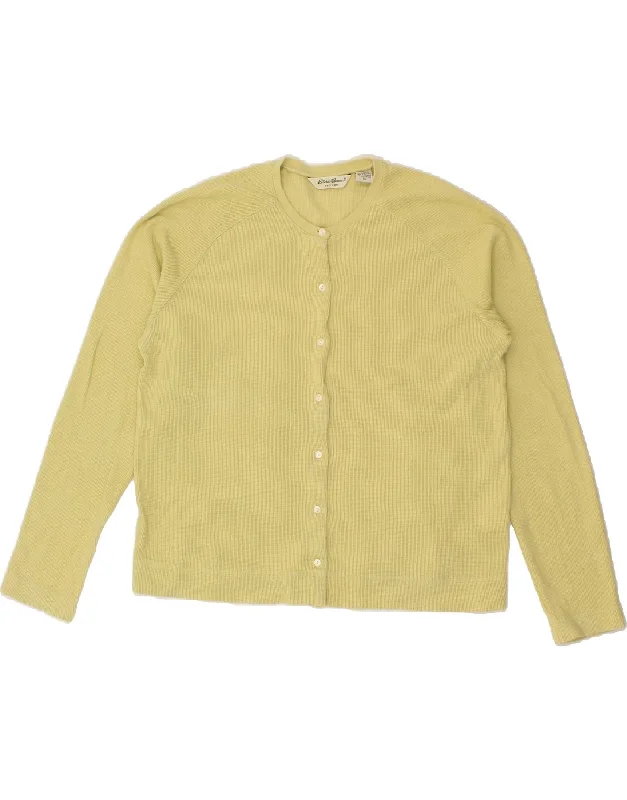 EDDIE BAUER Womens Cardigan Sweater UK 18 XL Yellow Cotton Plaid Cardigan Polka Dot Checkered EDDIE BAUER Womens Cardigan Sweater UK 18 XL Yellow Cotton Plaid Cardigan Polka Dot Checkered
