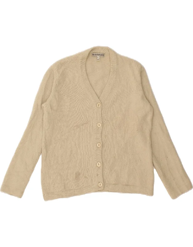 EMPORIO ARMANI Womens Crop Cardigan Sweater IT 40 Small Beige Angora Long Cardigan Short Cardigan Medium Cardigan EMPORIO ARMANI Womens Crop Cardigan Sweater IT 40 Small Beige Angora Long Cardigan Short Cardigan Medium Cardigan