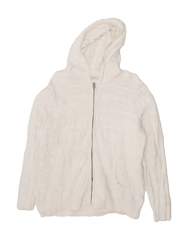 FAT FACE Womens Hooded Cardigan Sweater UK 18 XL White Cotton Welt Pockets Slit Pockets Flap Pockets FAT FACE Womens Hooded Cardigan Sweater UK 18 XL White Cotton Welt Pockets Slit Pockets Flap Pockets