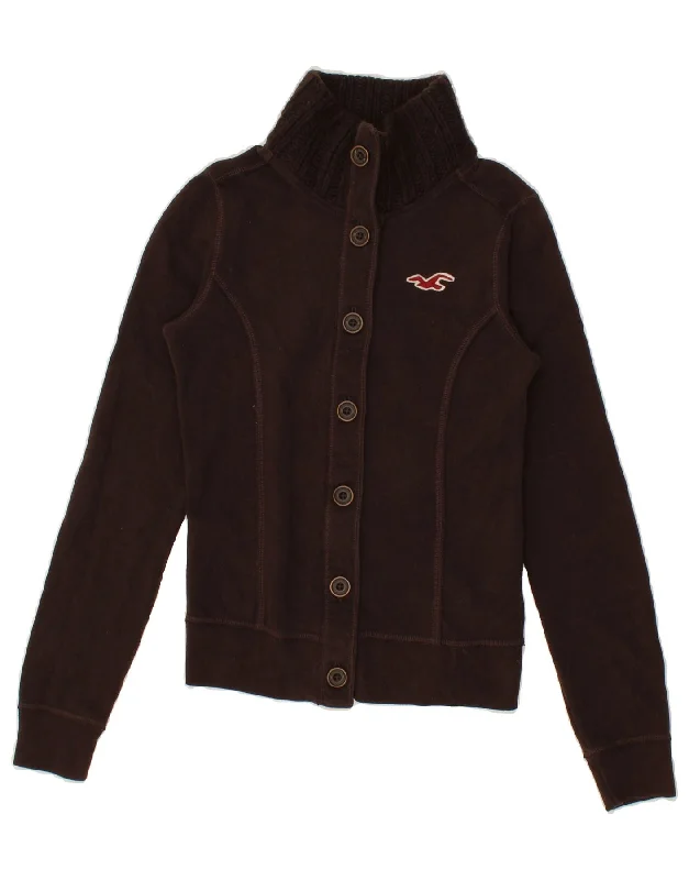 HOLLISTER Womens Cardigan Sweater UK 10 Small Brown Cotton Long Cardigan Short Cardigan Medium Cardigan HOLLISTER Womens Cardigan Sweater UK 10 Small Brown Cotton Long Cardigan Short Cardigan Medium Cardigan