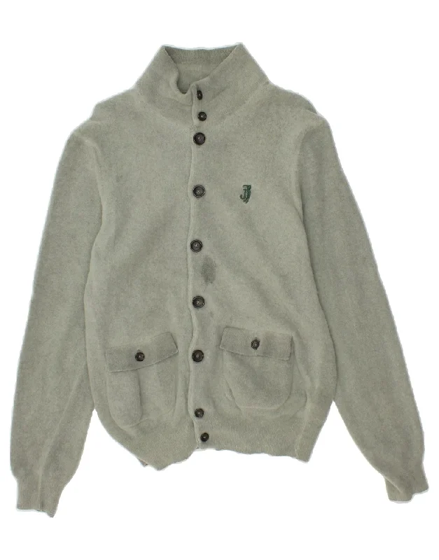 JECKERSON Womens Cardigan Sweater UK 14 Large Grey Cardigan Knitwear Sweater