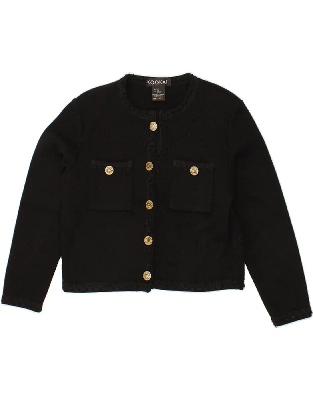 KOOKAI Womens Crop Cardigan Sweater UK 10 Small Black Wool Plaid Cardigan Polka Dot Checkered KOOKAI Womens Crop Cardigan Sweater UK 10 Small Black Wool Plaid Cardigan Polka Dot Checkered