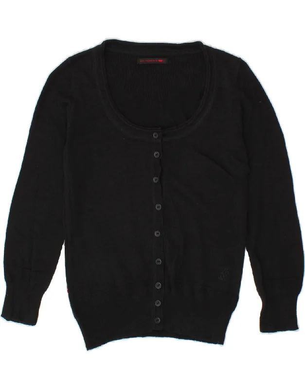 LEVI'S Womens Cardigan Sweater UK 10 Small Black Chenille Blend Fleece Blend Nylon Blend LEVI'S Womens Cardigan Sweater UK 10 Small Black Chenille Blend Fleece Blend Nylon Blend