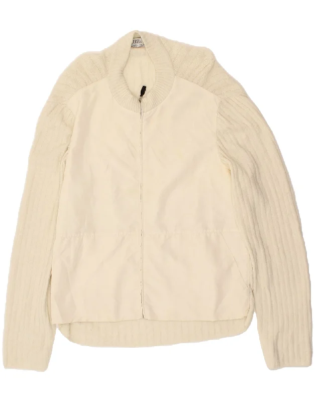 MARELLA Womens Cardigan Sweater UK 16 Large Off White Acrylic Iron Safe Non-Iron Wrinkle Free MARELLA Womens Cardigan Sweater UK 16 Large Off White Acrylic Iron Safe Non-Iron Wrinkle Free