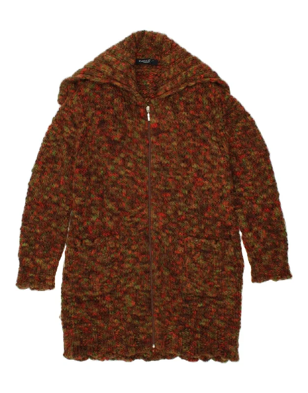 MARINA RINALDI Womens Longline Cardigan Sweater UK 14 Medium Brown Flecked Transparent Opaque Sheer MARINA RINALDI Womens Longline Cardigan Sweater UK 14 Medium Brown Flecked Transparent Opaque Sheer