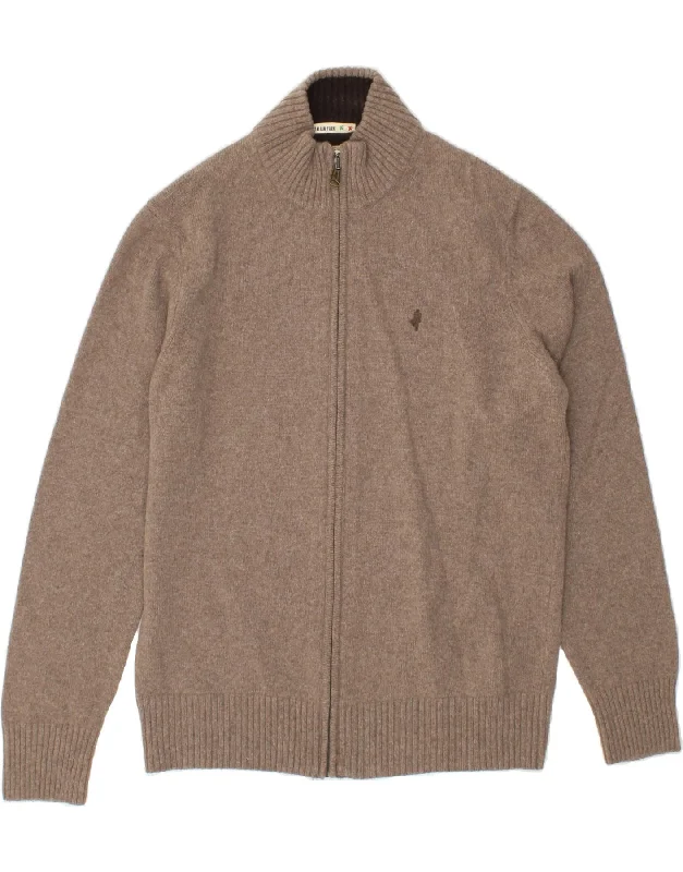 MARLBORO CLASSICS Womens Cardigan Sweater UK 18 XL Brown Seamless Knitted Crochet