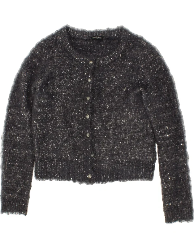 MISS SELFRIDGE Womens Cardigan Sweater UK 16 Large  Grey Flecked Wool Soft Cozy Warm