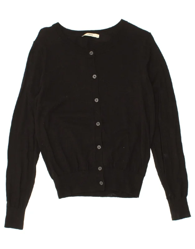 OASIS Womens Cardigan Sweater UK 12 Medium Black Cotton Cotton Fabric Linen Fabric Terry Fabric OASIS Womens Cardigan Sweater UK 12 Medium Black Cotton Cotton Fabric Linen Fabric Terry Fabric