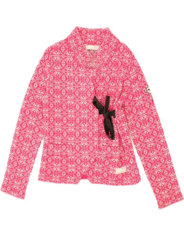 ODD MOLLY Womens Graphic Cardigan Sweater US 2 XS Pink Fair Isle Wool Elegant Classic Vintage ODD MOLLY Womens Graphic Cardigan Sweater US 2 XS Pink Fair Isle Wool Elegant Classic Vintage