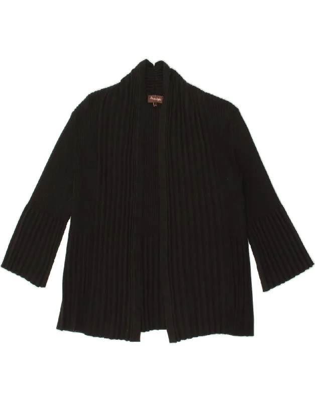 PHASE EIGHT Womens 3/4 Sleeve Cardigan Sweater UK 10 Small Black Modal Glossy Satin Silk PHASE EIGHT Womens 3/4 Sleeve Cardigan Sweater UK 10 Small Black Modal Glossy Satin Silk