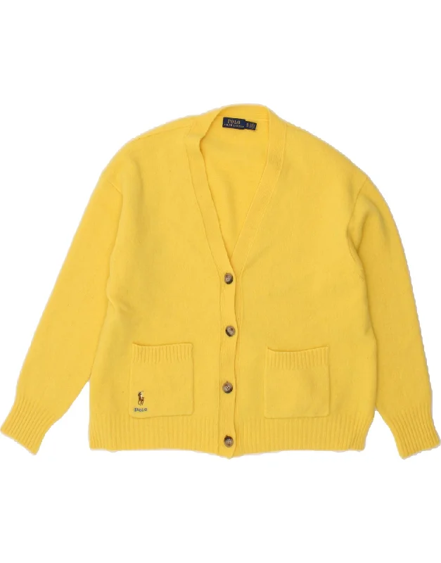 POLO RALPH LAUREN Womens Cardigan Sweater UK 18 XL Yellow Wool Polka Dot Checkered Tartan POLO RALPH LAUREN Womens Cardigan Sweater UK 18 XL Yellow Wool Polka Dot Checkered Tartan