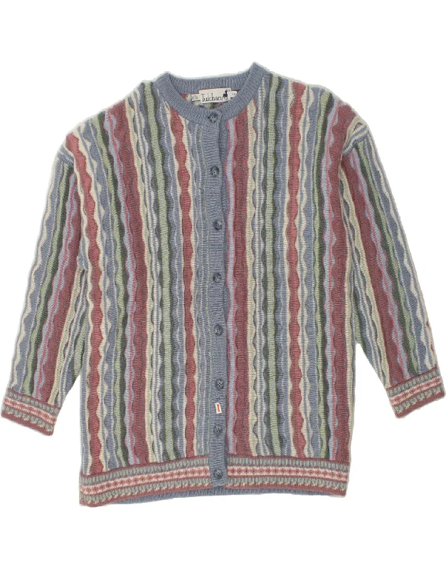 TULCHAN Womens Cardigan Sweater UK 16 Large Multicoloured Striped Wool Mesh Fabric Canvas Fabric Denim Fabric TULCHAN Womens Cardigan Sweater UK 16 Large Multicoloured Striped Wool Mesh Fabric Canvas Fabric Denim Fabric