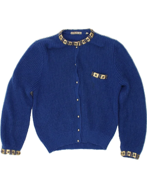 VINTAGE Womens Cardigan Sweater IT 44 Medium Blue Modern Contemporary chic