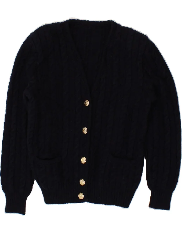 VINTAGE Womens Cardigan Sweater UK 12 Medium Navy Blue Button Cardigan Zip Cardigan Pullover Cardigan VINTAGE Womens Cardigan Sweater UK 12 Medium Navy Blue Button Cardigan Zip Cardigan Pullover Cardigan