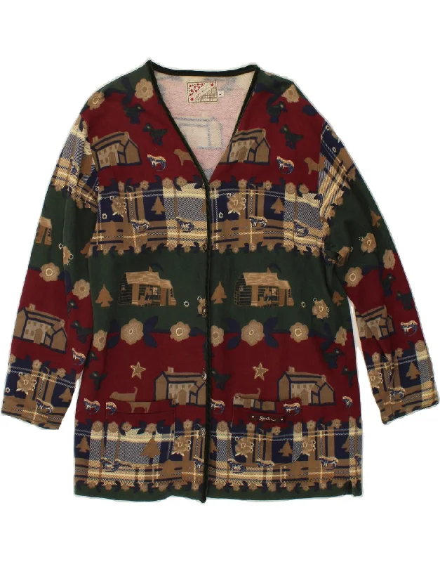 VINTAGE Womens Cardigan Sweater UK 16 Large Multicoloured Floral Cotton Slim Fit Regular Fit Oversized VINTAGE Womens Cardigan Sweater UK 16 Large Multicoloured Floral Cotton Slim Fit Regular Fit Oversized