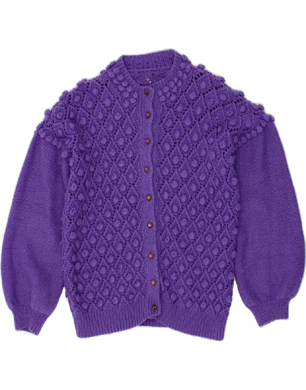 VINTAGE Womens Cardigan Sweater UK 16 Large Purple Satin Fabric Silk Fabric Chiffon Fabric VINTAGE Womens Cardigan Sweater UK 16 Large Purple Satin Fabric Silk Fabric Chiffon Fabric
