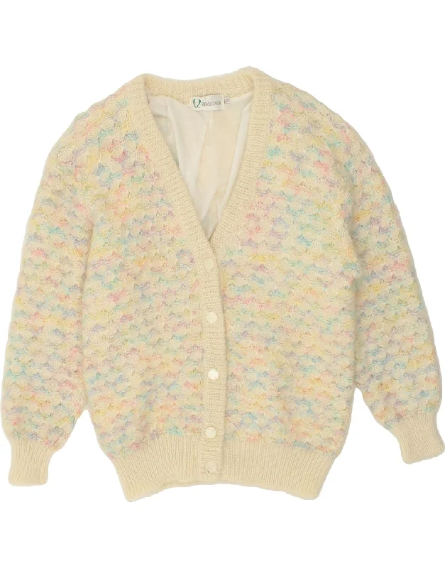 VINTAGE Womens Cardigan Sweater UK 18 XL Beige Flecked Spandex Blend Rayon Blend Denim Blend VINTAGE Womens Cardigan Sweater UK 18 XL Beige Flecked Spandex Blend Rayon Blend Denim Blend