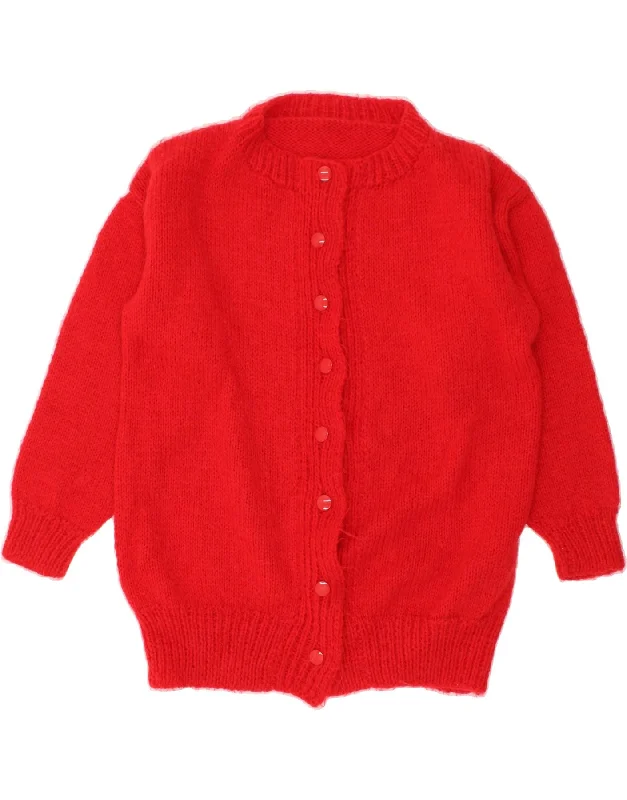 VINTAGE Womens Cardigan Sweater UK 18 XL Red Denim Fabric Leather Fabric Suede Fabric VINTAGE Womens Cardigan Sweater UK 18 XL Red Denim Fabric Leather Fabric Suede Fabric