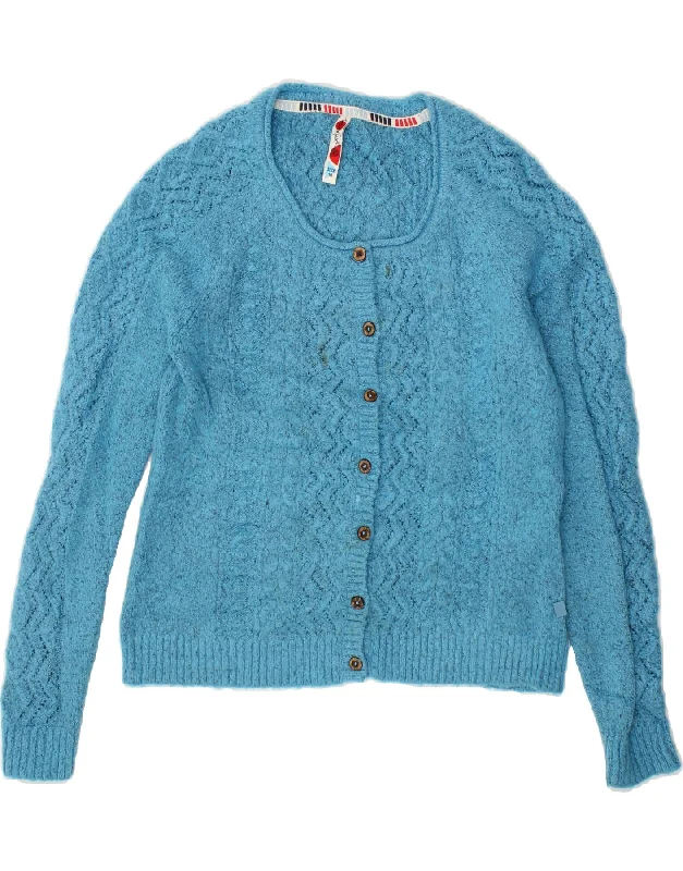 WEIRD FISH Womens Cardigan Sweater UK 10 Small Blue Acrylic Handmade Hand-knitted Hand-woven WEIRD FISH Womens Cardigan Sweater UK 10 Small Blue Acrylic Handmade Hand-knitted Hand-woven