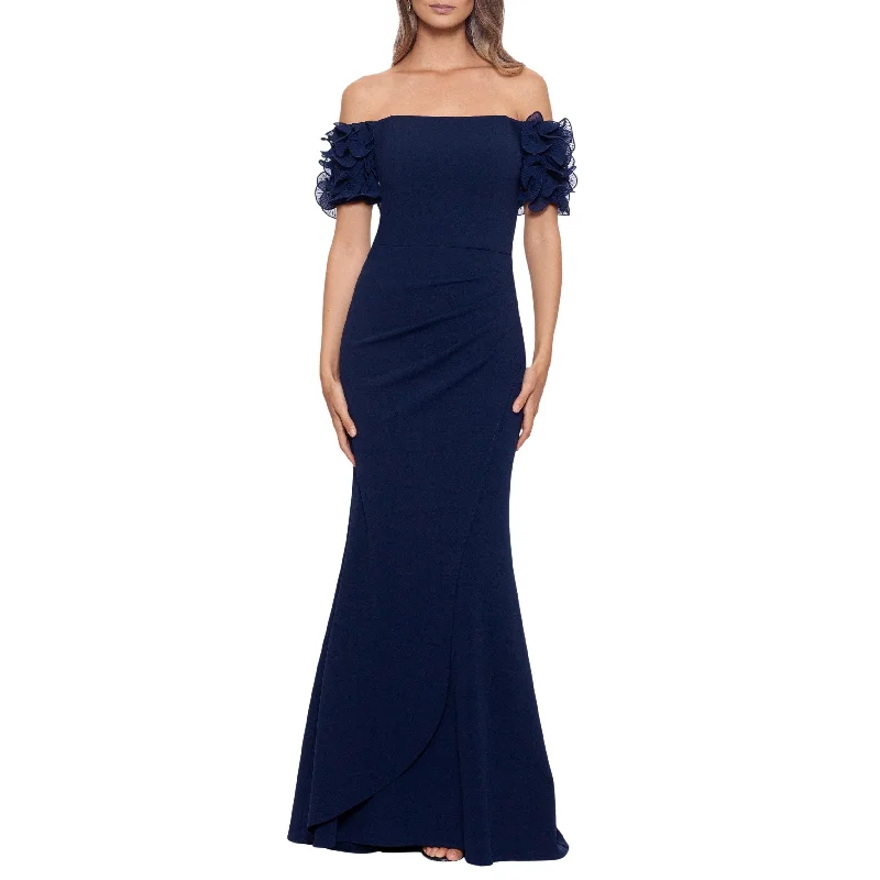 XSCAPE - Off-the-Shoulder Ruffled-Sleeve Gown